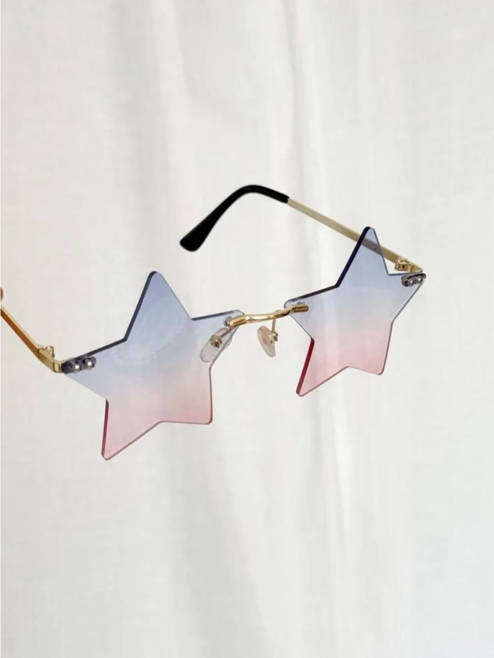 pink + blue gradient frameless star sunglasses ☆